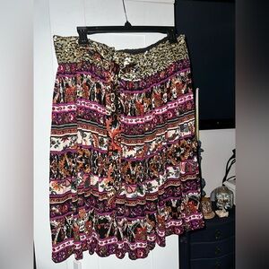 NWT DIANE VON FURSTENBERG 100% Silk Pleated Sequence Skirt $425 MSRP